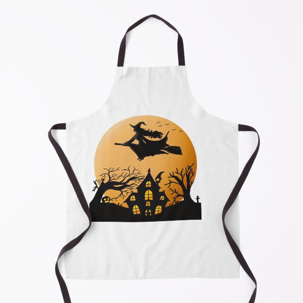 Item preview, Flying Witch Haunted House with Orange Moon designed and sold by BraveNewDesigns.