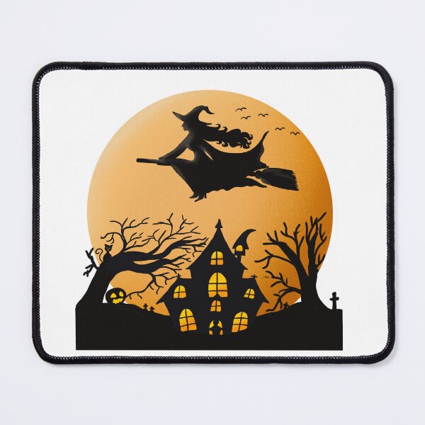 Item preview, Flying Witch Haunted House with Orange Moon designed and sold by BraveNewDesigns.