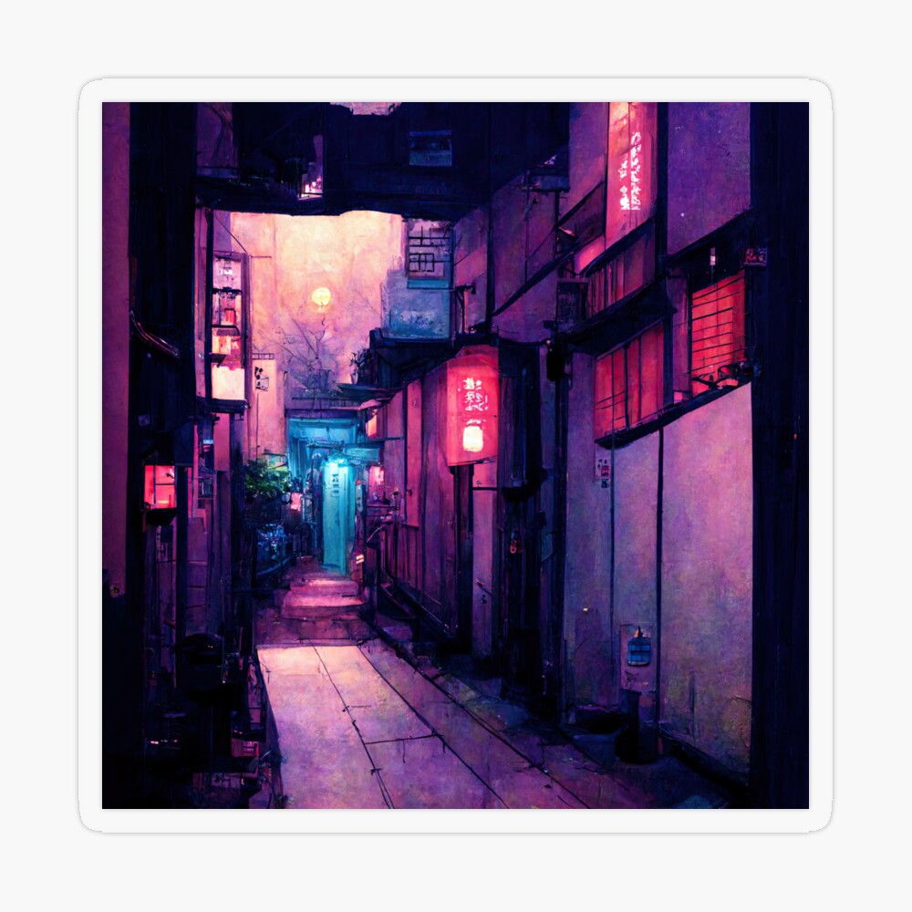 city alleyway in the atmospheric cyberpunk anime film, | Stable Diffusion