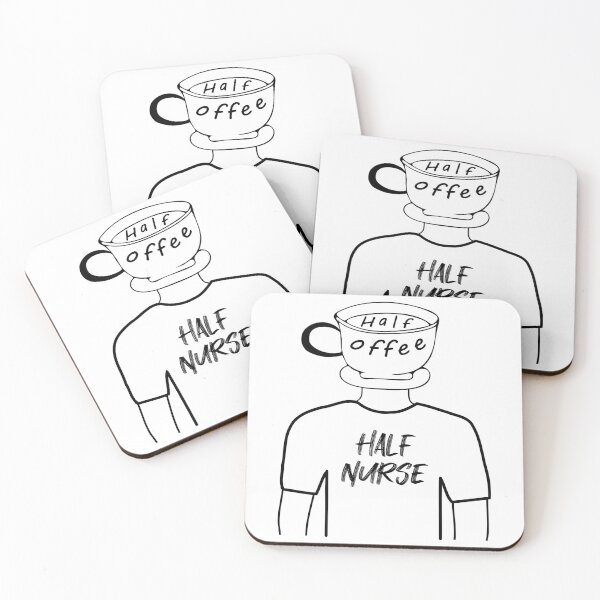 Item preview, Half Coffee Half Nurse Funny Human Hybrid, Black designed and sold by artfulnotebook.