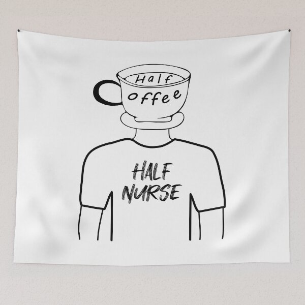 Item preview, Half Coffee Half Nurse Funny Human Hybrid, Black designed and sold by artfulnotebook.