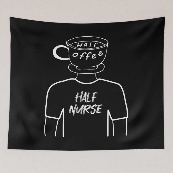 Item preview, Half Coffee Half Nurse Funny Human Hybrid, White designed and sold by artfulnotebook.