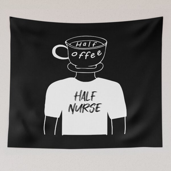 Item preview, Half Coffee Half Nurse Funny Human Hybrid in White Tee designed and sold by artfulnotebook.