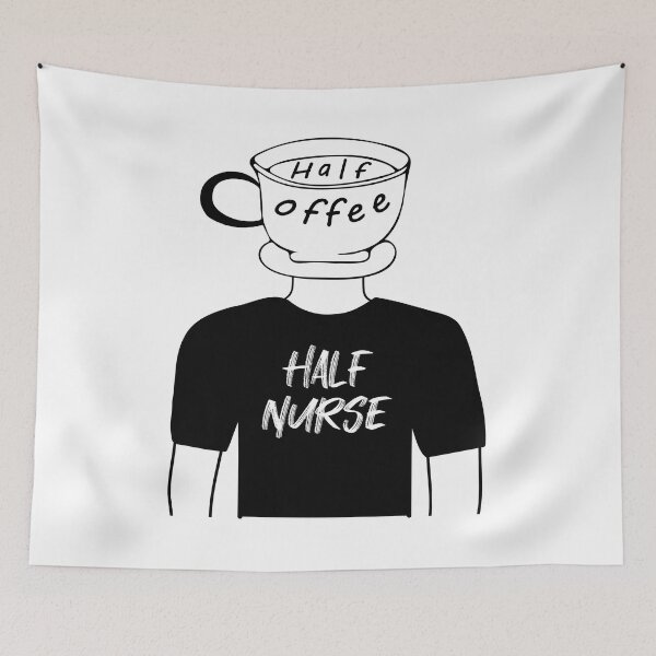 Item preview, Half Coffee Half Nurse Funny Human Hybrid in Black Tee designed and sold by artfulnotebook.