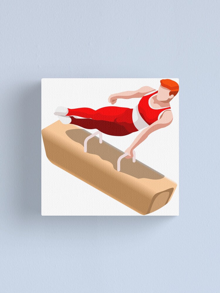 "Artistic Gymnastic Pommel Horse Bar Athlete" Canvas Print by aurielaki