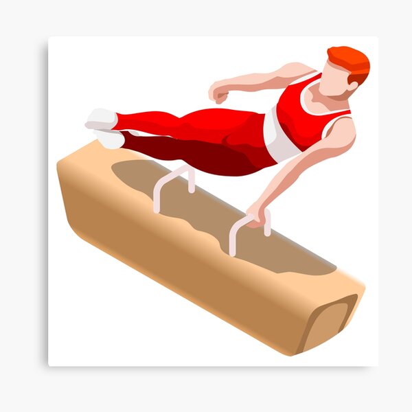 "Artistic Gymnastic Pommel Horse Bar Athlete" Canvas Print by aurielaki