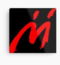 Super Mario Sunshine Schatten Mario M Logo (schwarzer Hintergrund) Metalldruck
