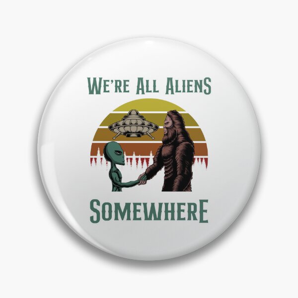 Item preview, We're All Aliens Somewhere , Bigfoot and Alien greeting  designed and sold by GarnersDesigns.