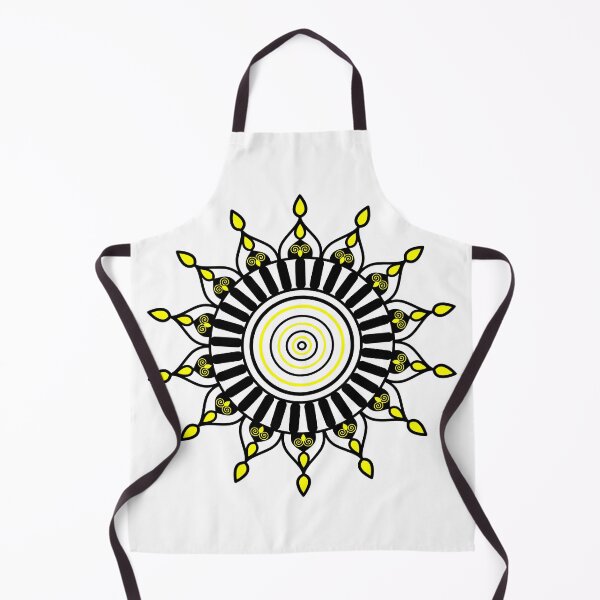 Item preview, MANDALA, negro, amarillo designed and sold by WSShopArt21.