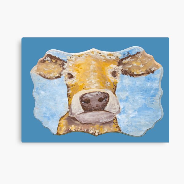 Calf Watercolour Jersey Cow Picture Nursery Art Farmyard 