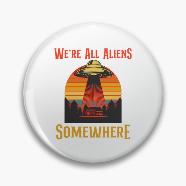 Item preview, Retro We're All Aliens Somewhere, UFO designed and sold by GarnersDesigns.