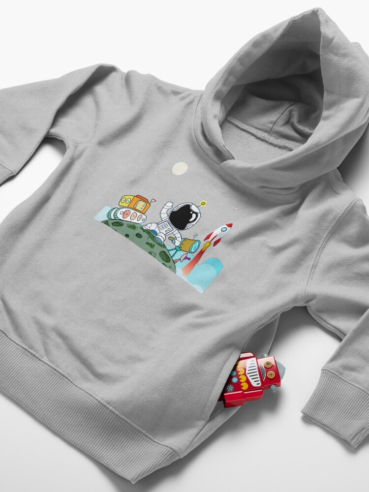 Alternate view of Space Themed Kids Party | Moon Landing | Space Inspired Toddler Pullover Hoodie