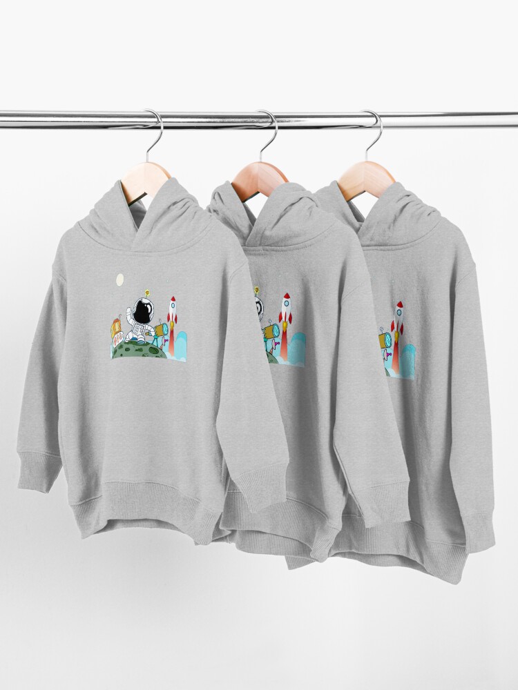 Alternate view of Space Themed Kids Party | Moon Landing | Space Inspired Toddler Pullover Hoodie