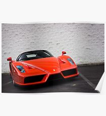 Extremely Rare Rosso Dino Ferrari Enzo Poster