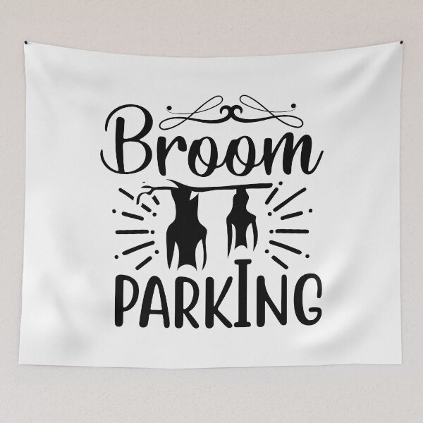 Item preview, Broom Parking Funny Halloween designed and sold by DNW-art.