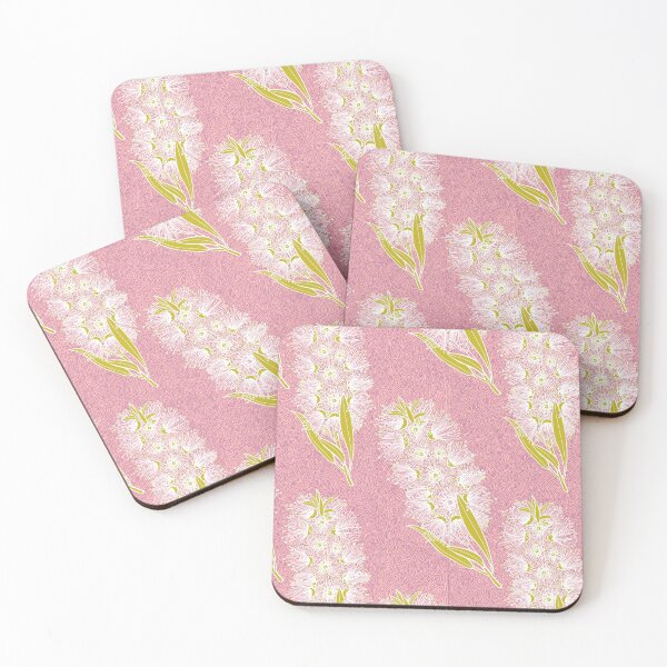 Item preview, Callistemon Bottlebrush Pattern - Pink, Green And White designed and sold by Sketchbook Designs.