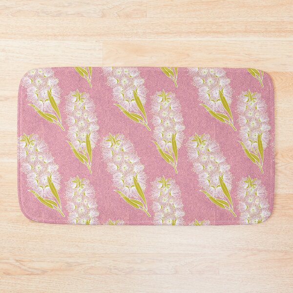 Item preview, Callistemon Bottlebrush Pattern - Pink, Green And White designed and sold by Sketchbook Designs.