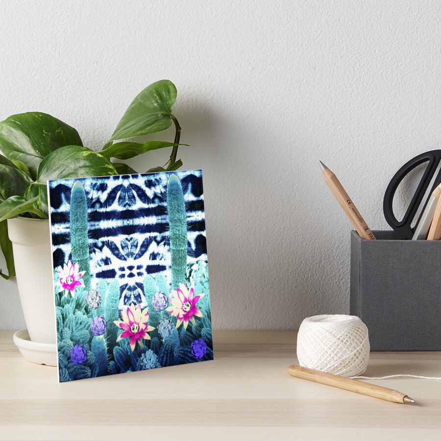 Boho Garden Cacti Art Board Print
