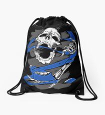 Jiu Jitsu BJJ Skull Shirt for Blue Belts Drawstring Bag