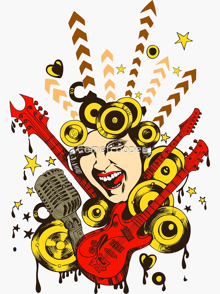 "Metal Girl Solid" Sticker for Sale by Cemetcooper Redbubble