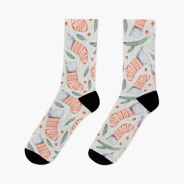Item preview, Christmas socks and fir branch designed and sold by Nattalu.