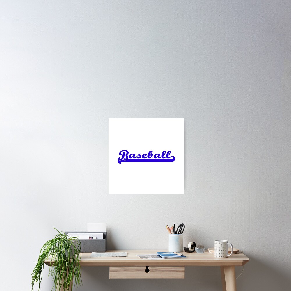 Baseball Royal Blue Typography Poster