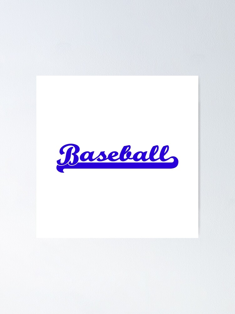 Alternate view of Baseball Royal Blue Typography Poster