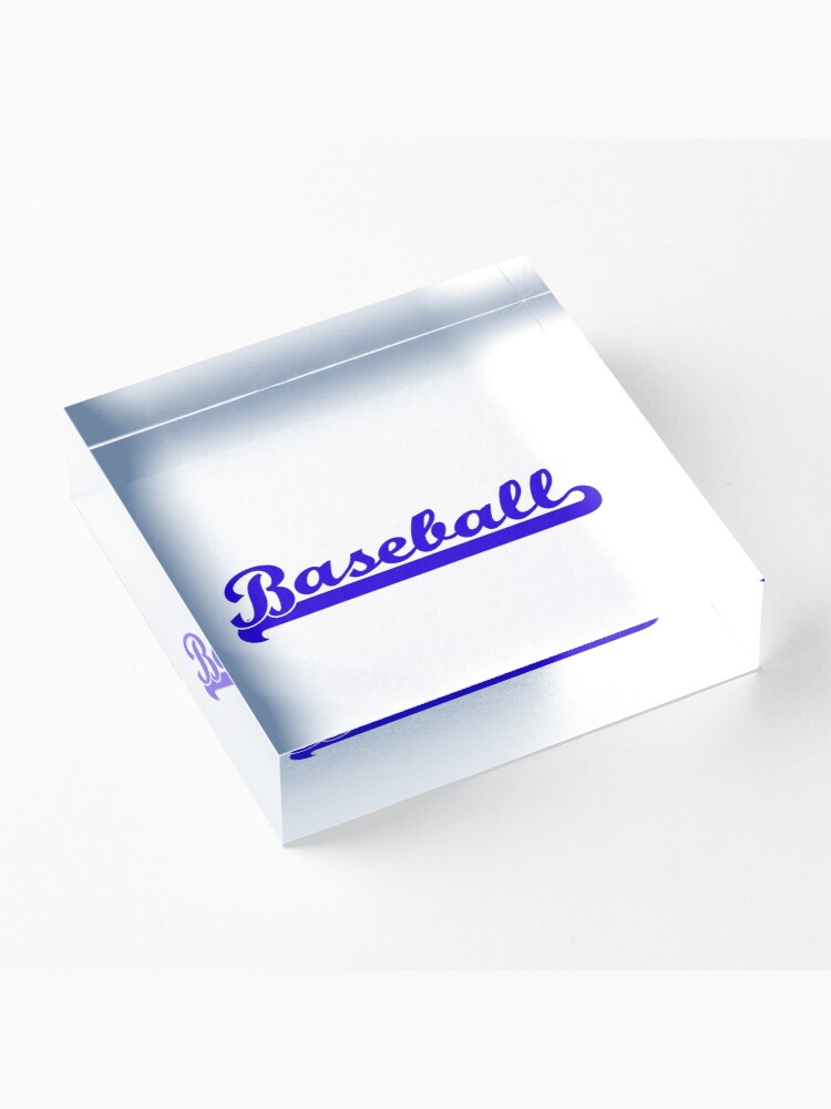 Alternate view of Baseball Royal Blue Typography Acrylic Block