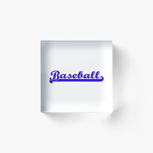 Baseball Royal Blue Typography Acrylic Block
