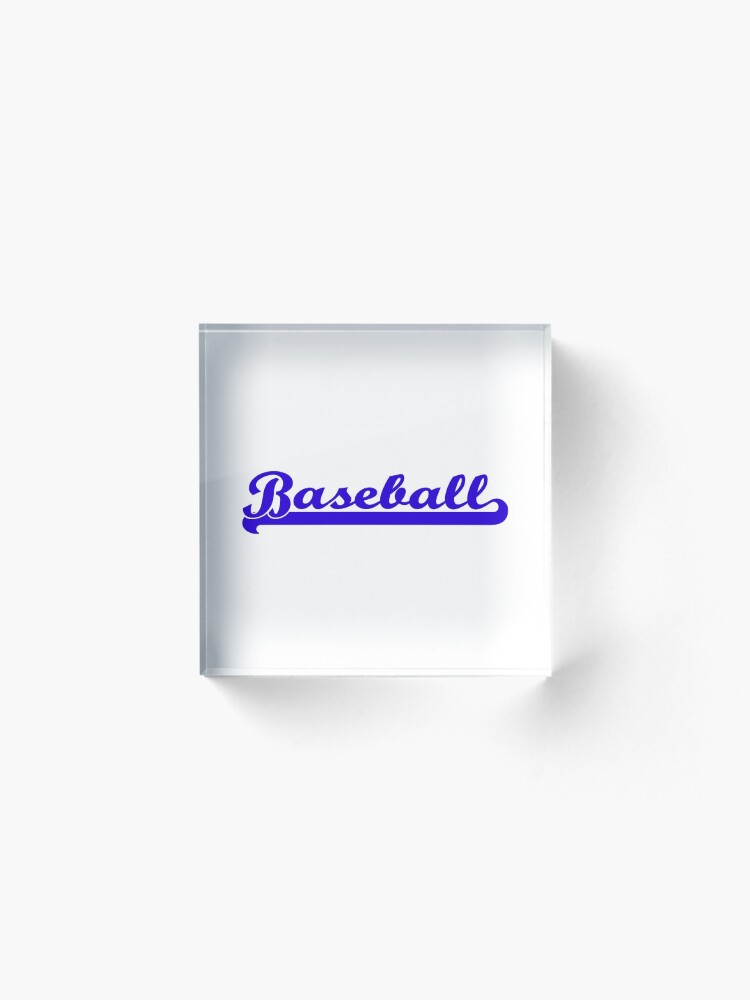 Alternate view of Baseball Royal Blue Typography Acrylic Block