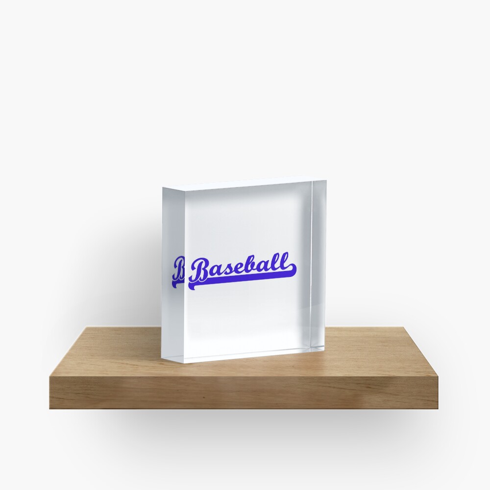 Baseball Royal Blue Typography Acrylic Block