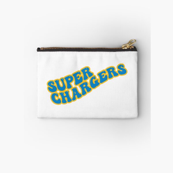 Item preview, Super Chargers Groovy with Powder Blue Text and Yellow Outline designed and sold by rickcel.