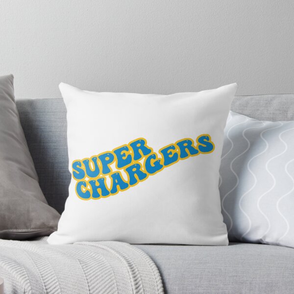 Item preview, Super Chargers Groovy with Powder Blue Text and Yellow Outline designed and sold by rickcel.