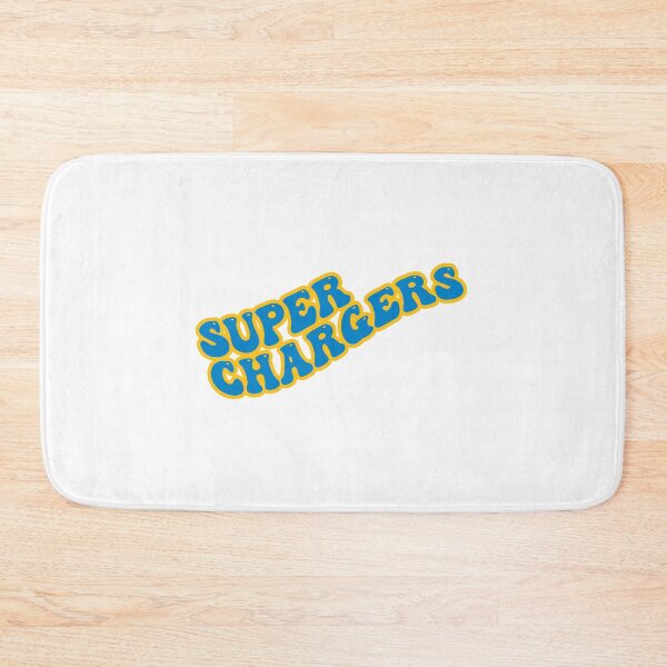 Item preview, Super Chargers Groovy with Powder Blue Text and Yellow Outline designed and sold by rickcel.