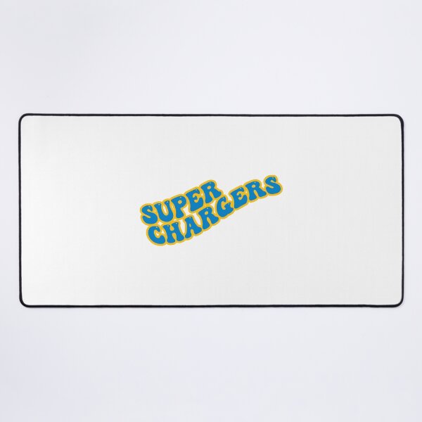 Item preview, Super Chargers Groovy with Powder Blue Text and Yellow Outline designed and sold by rickcel.