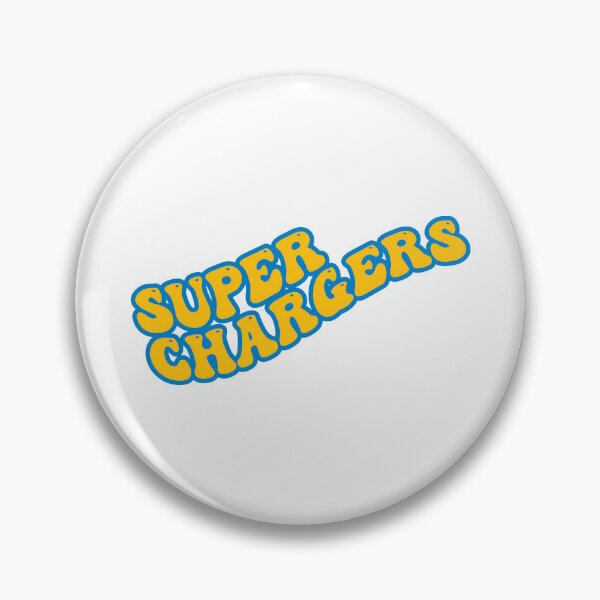 Item preview, Super Chargers Groovy with Yellow text and Powder Blue Outline designed and sold by rickcel.