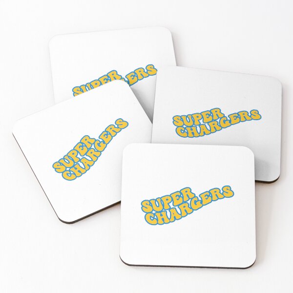 Item preview, Super Chargers Groovy with Yellow text and Powder Blue Outline designed and sold by rickcel.