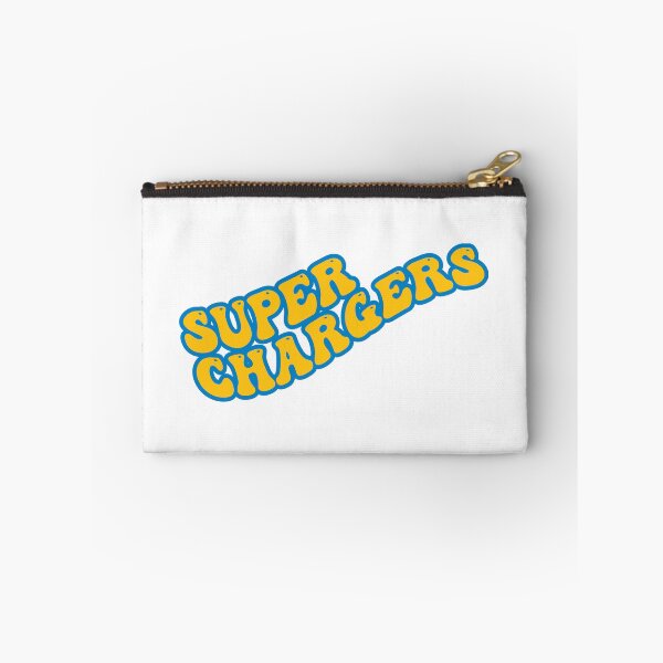 Item preview, Super Chargers Groovy with Yellow text and Powder Blue Outline designed and sold by rickcel.