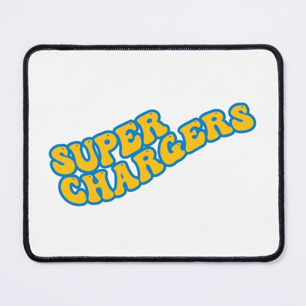 Item preview, Super Chargers Groovy with Yellow text and Powder Blue Outline designed and sold by rickcel.
