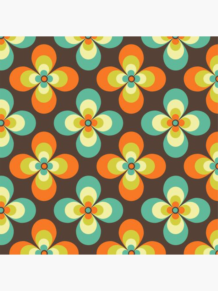 Retro Vintage Hippie Flower Power Floral Pattern Sticker For Sale By Melikeytees Redbubble