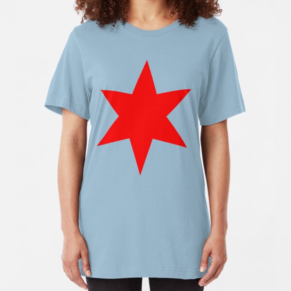 Chicago Flag Single Star Slim Fit T-Shirt