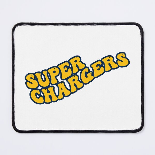 Item preview, Super Chargers Groovy with Yellow text and Navy Outline designed and sold by rickcel.