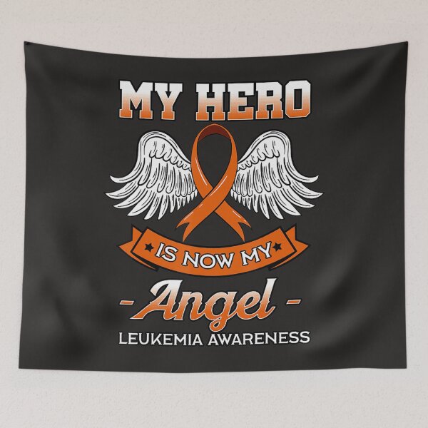 Item preview, My Hero Is Now My Angel Leukemia Orange Ribbon Bone Marrow  designed and sold by schromtlmaascha.