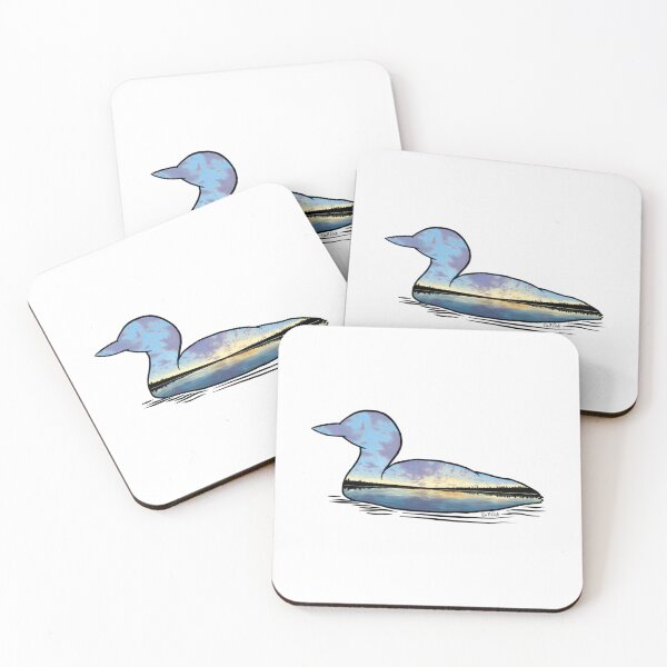 Item preview, Loon Silhouette - Sunrise _amp_ Antique White   designed and sold by BeastMaximus.