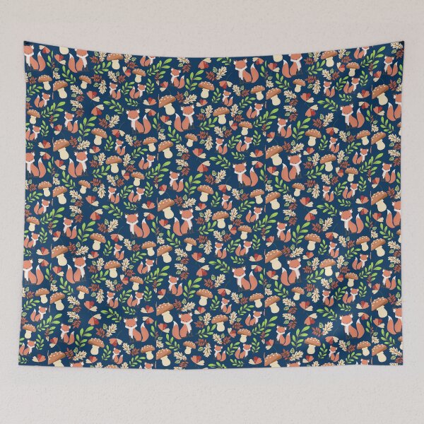 Item preview, Autumn foxy with mushrooms  designed and sold by Moniartprints.