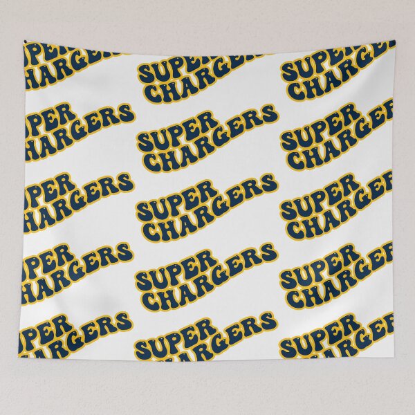 Item preview, Super Chargers Groovy with Navy blue text and Yellow Outline designed and sold by rickcel.