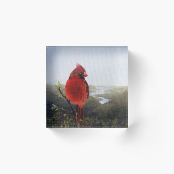 Cardinal in the Valley Acrylic Block