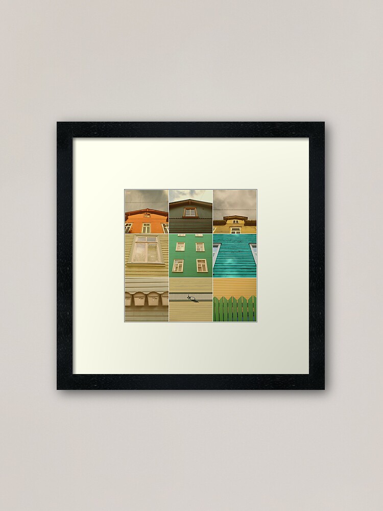 Thumbnail 1 of 7, Framed Art Print, Wooden House Collage designed and sold by TalBright.
