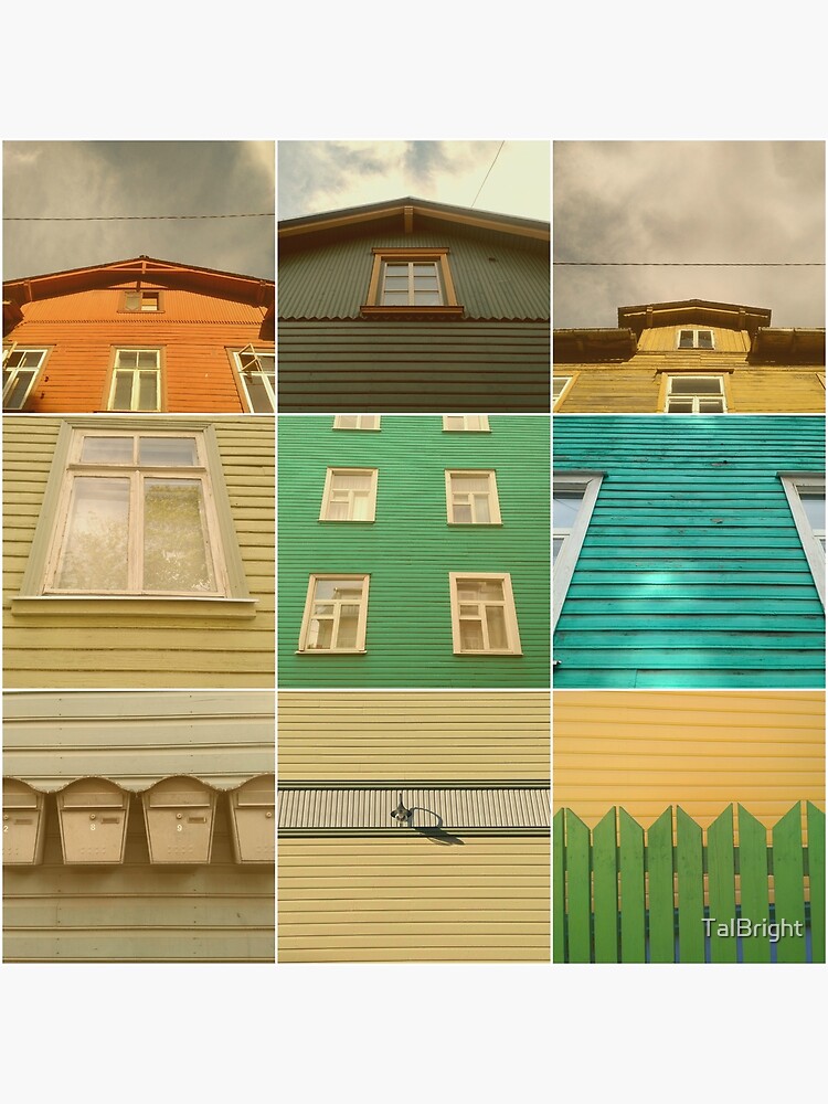 Thumbnail 7 of 7, Framed Art Print, Wooden House Collage designed and sold by TalBright.