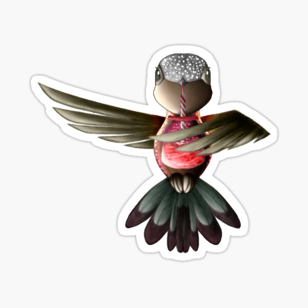 White-Crowned Hummingbird Version 007 Sticker